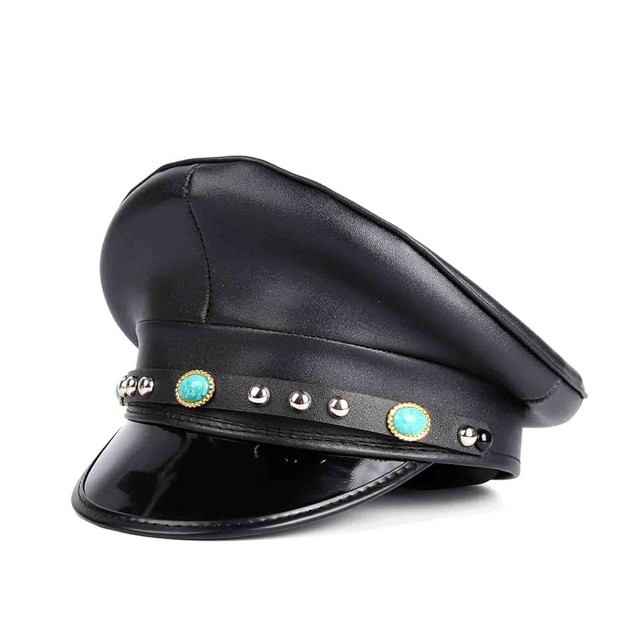 Amazon.co.jp: shunchunli 女性のメンズレザーミリタリーハット